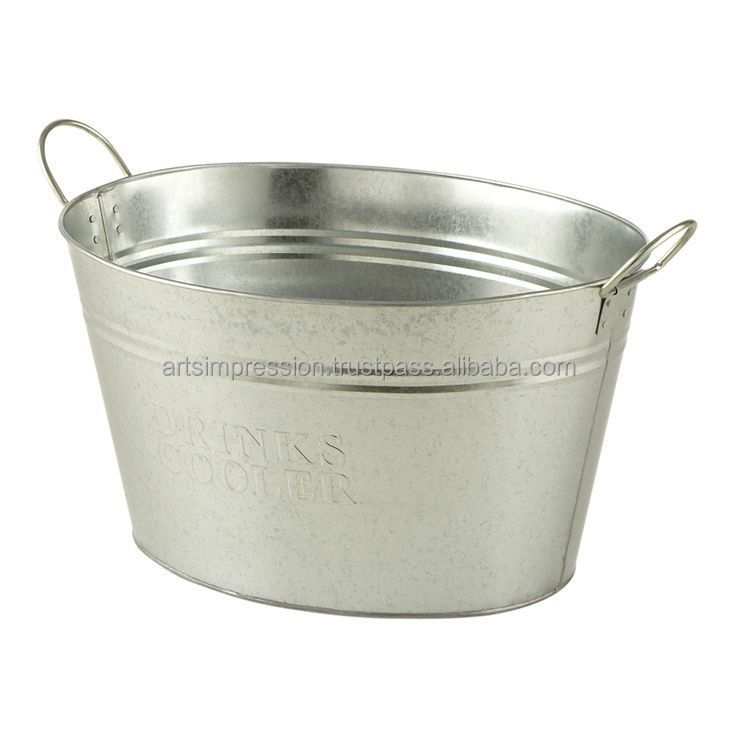 aluminium Galvanized 2024 ice bucket with reasonable prices bare ware items brown antique beer Cooler Indian made 2024 tumbler