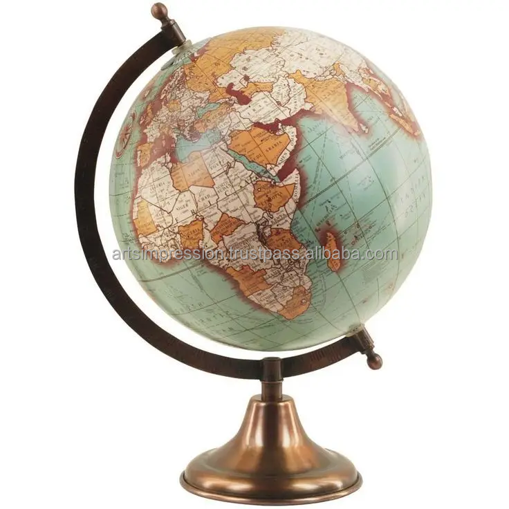 Brass est quality world map globe Office Decorative Globe on black Stand geography antique metal aluminium  base custom design