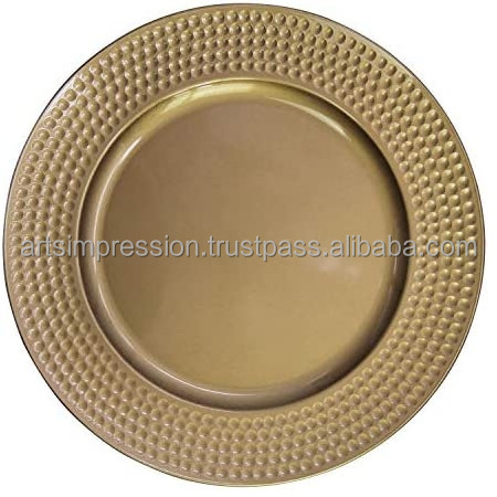 2023 New Model & Fancy Latest Design Metal & Mother Of Pearl Charger Plate/Show Plate For Restaurant And Wedding Decor