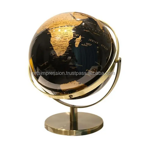 Brass est quality world map globe Office Decorative Globe on black Stand geography antique metal aluminium  base custom design