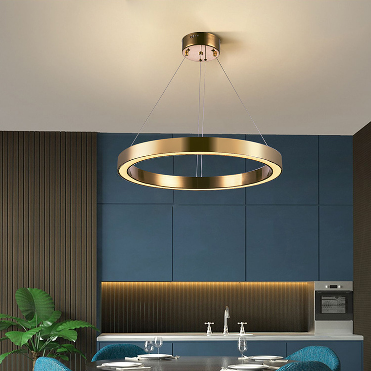 Modern Ceiling Hanging Acrylic Round Led Chandelier Pendant Light Fixture For Home Decor