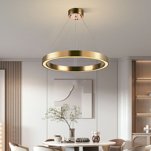 Modern Ceiling Hanging Acrylic Round Led Chandelier Pendant Light Fixture For Home Decor