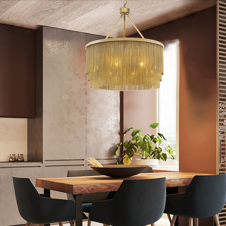 Simple Style Lighting Modern Industrial Gold Home Hallway Decoration Hanging Led Pendant Light Fixture