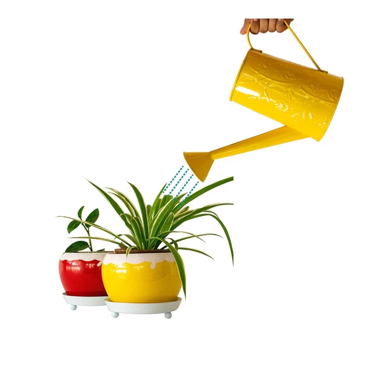 Golden Yellow Watering Can Launched Light Weight Small Steel Galvanized Metal Indoor Plant Can Watering Pot wholesale Supplier