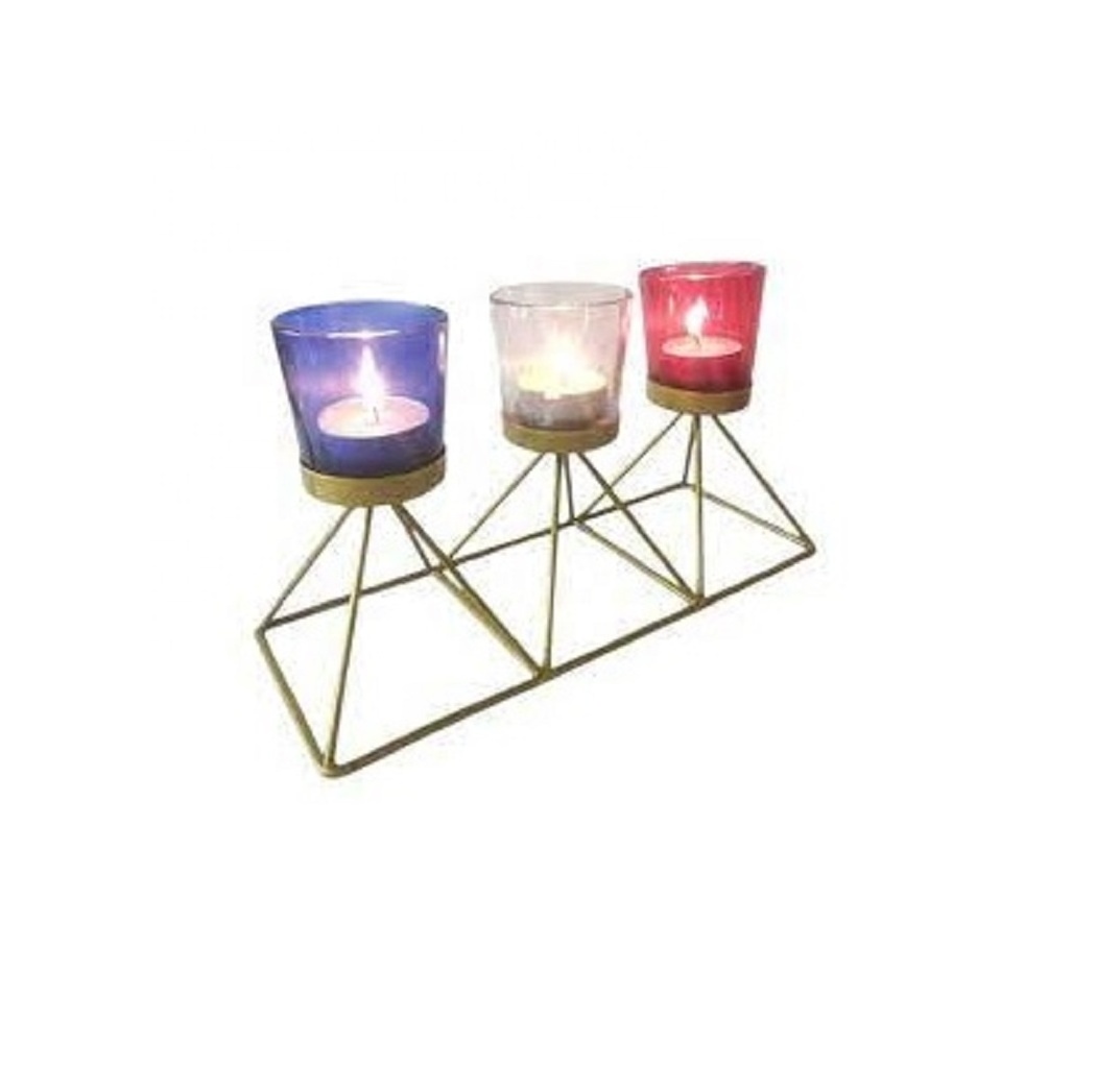 Multi Arms Candles Holder Home Decor Handmade Scented Candle Metal Glass Manufacturer Wholesaler factory direct sale