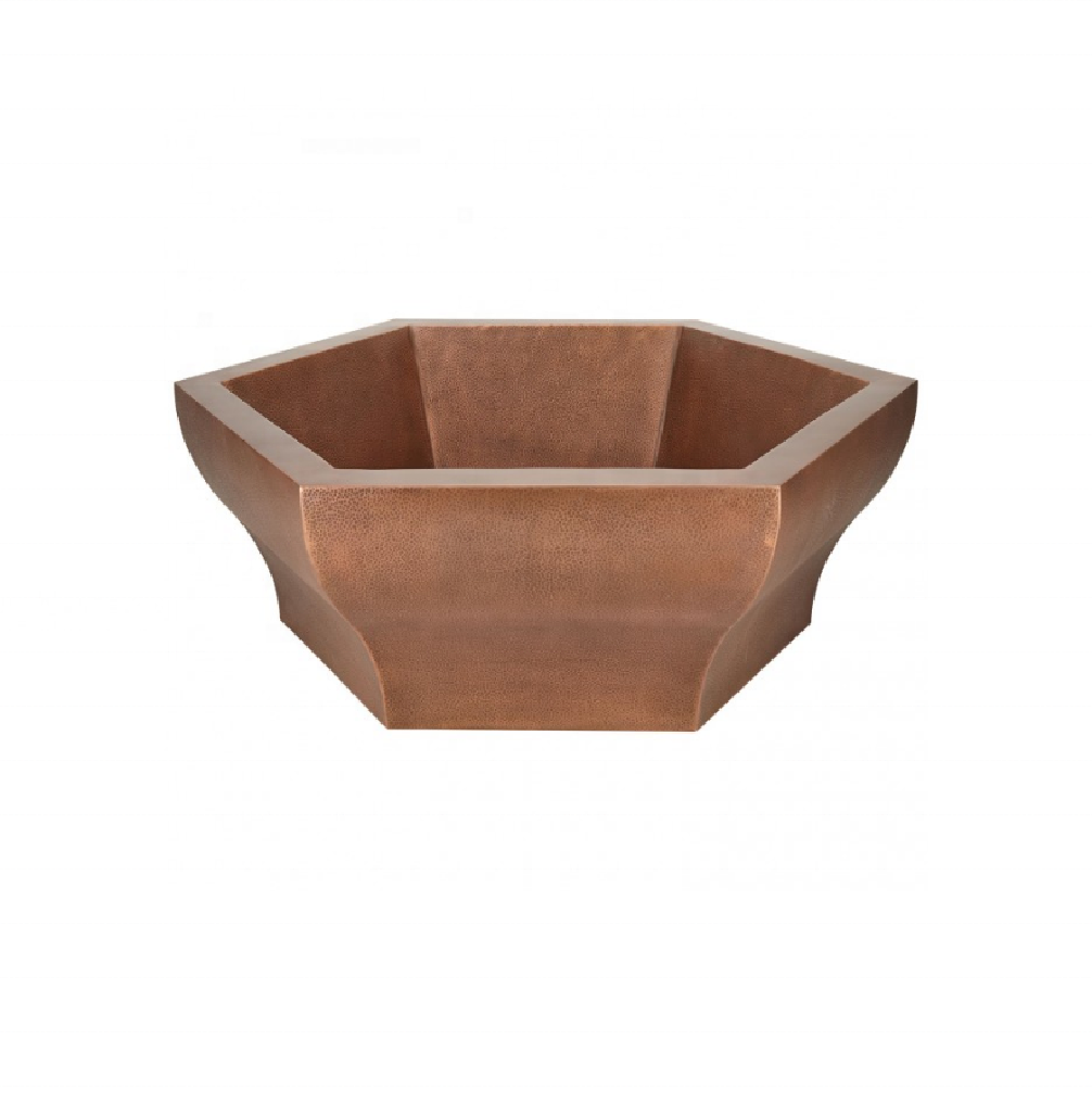 Hexagon Hammered Copper Two Person Soaking BathTub For Sale By Manufacturer