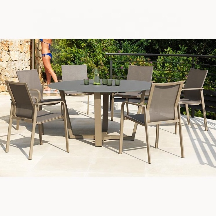 6 seater aluminum waterproof table and chair outdoor garden furniture dining sets