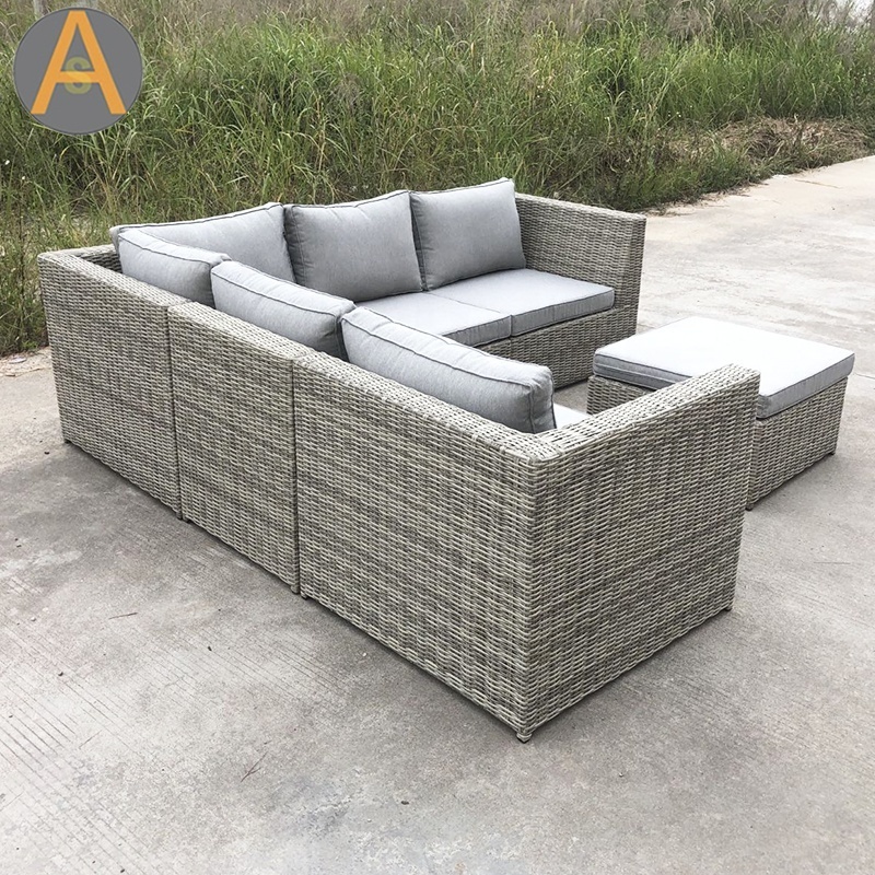 OEM/ODM patio furniture set wicker lounge rattan sectional customized outdoor sofa set