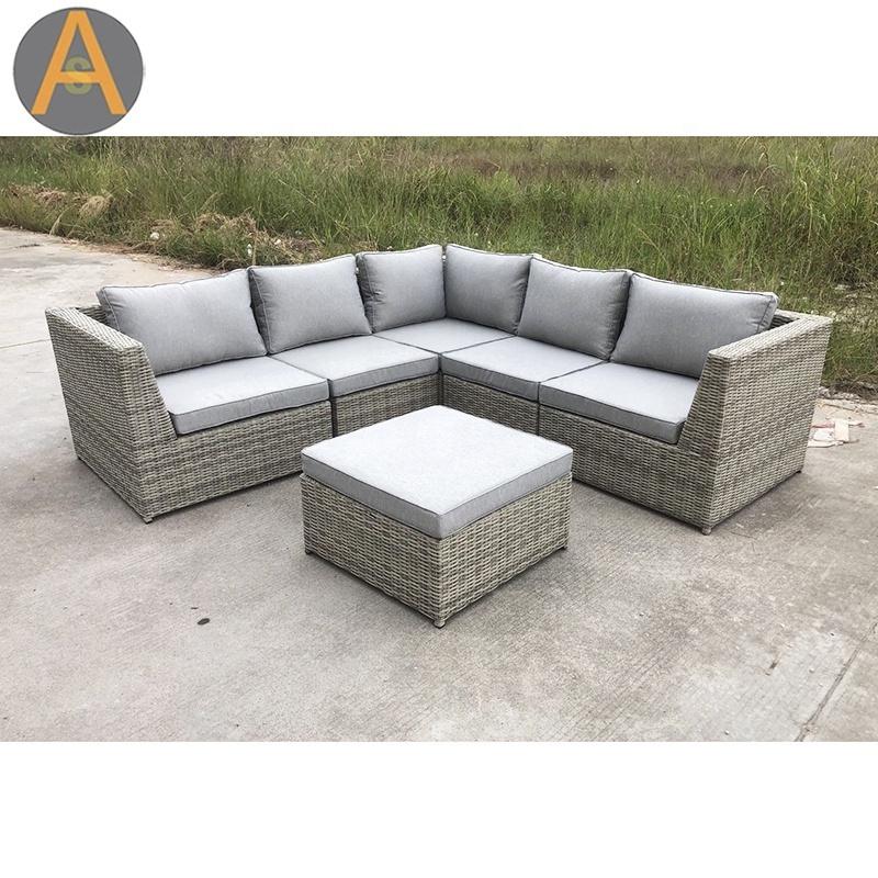 OEM/ODM patio furniture set wicker lounge rattan sectional customized outdoor sofa set