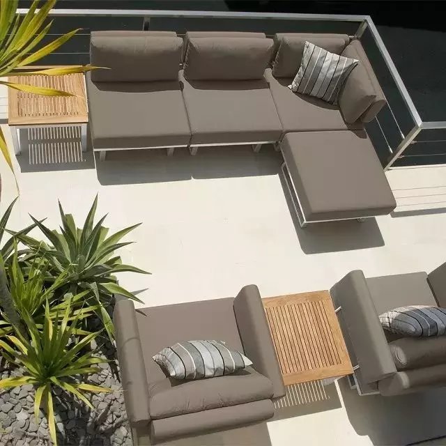 Roof top stainless steel functional outdoor sectional deep seating metal rest garden sofa set