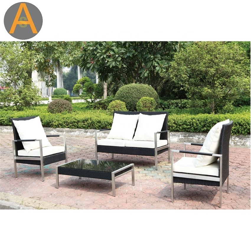 Roof top stainless steel functional outdoor sectional deep seating metal rest garden sofa set