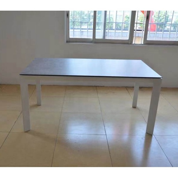 Commercial Hotel restaurant furniture Aluminum ceramic marble top garden outdoor dining table