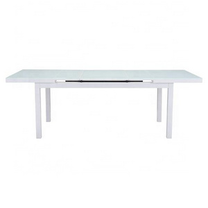 Restaurant outdoor aluminum dining tables glass top garden rectangular extendable dining table