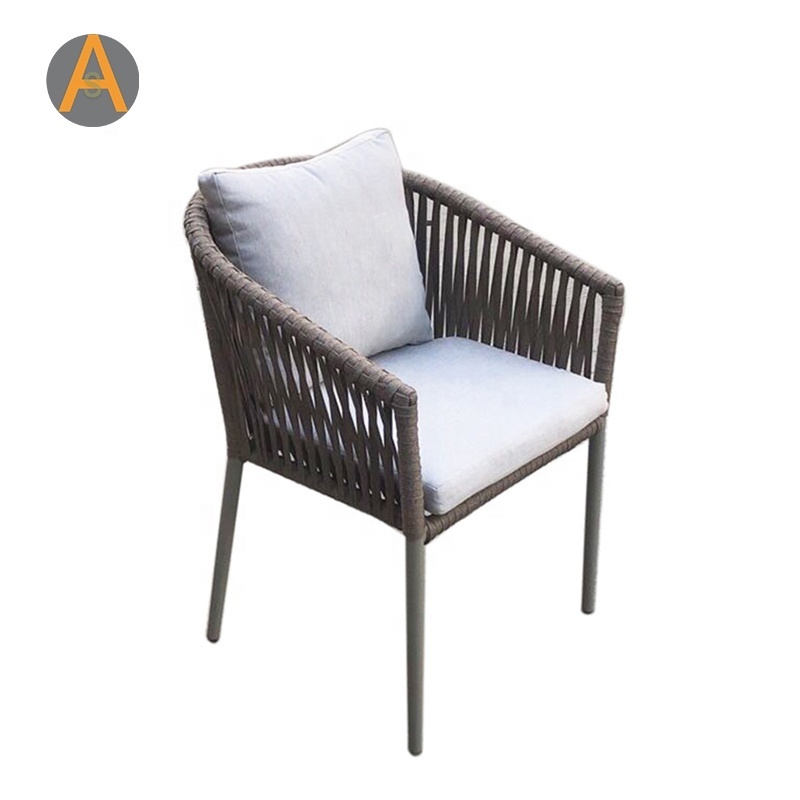 Modern design backyard furniture patio furniture wedding rope weaving aluminum outdoor rope chair