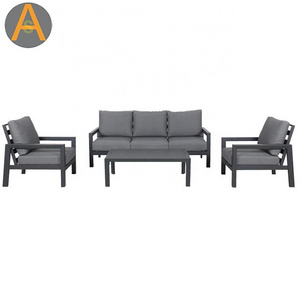 High quality metal alu  black sectional garden couch aluminum outdoor sofa set for exterior