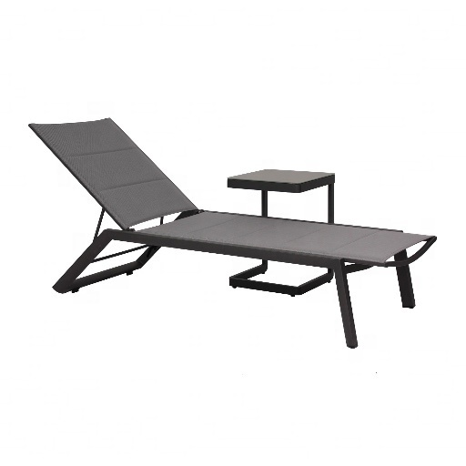 Hotel outdoor swimming pool side chaise lounge beach lounger aluminum sun lounger sling sun bed