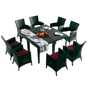 Hotel Dining room furniture dinning table set 8chairs rattan chair and outdoor dining table set wicker