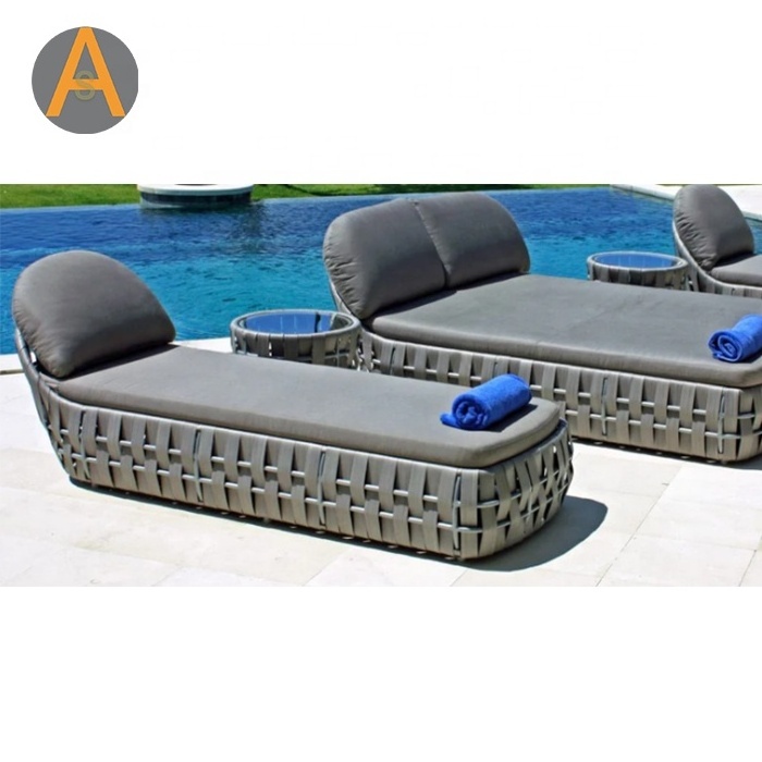 Adjustable backrest swimming pool lounge chair modern waterproof beach sun lounger