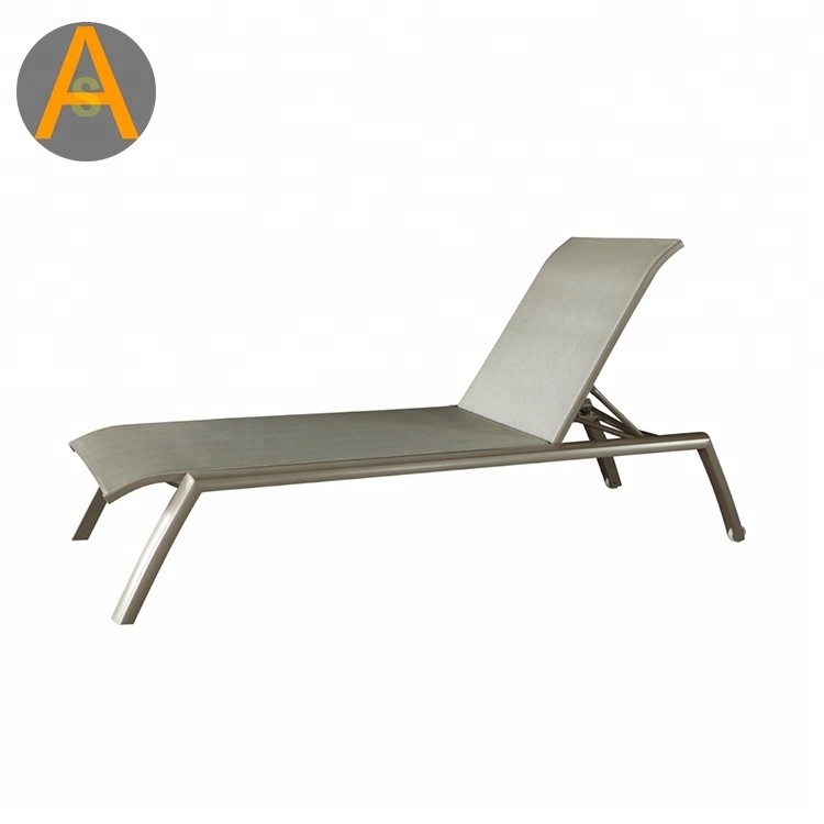 Outdoor S shape Arm Beach Rattan Reclining Sun Bed Sun Lounger Outdoor Chaise Lounge