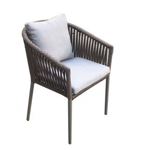 Garden Furniture Wicker Arm Outdoor Rope Chair indoor Exterior Aluminum patio chair