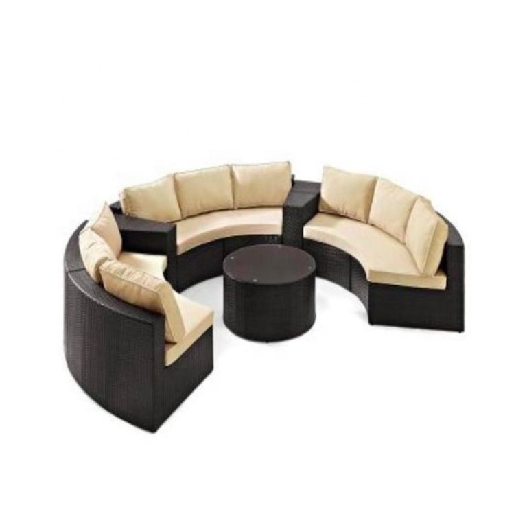 Leisure Outdoor furniture patio wicker garden sectional half round rattan outdoor sofa set