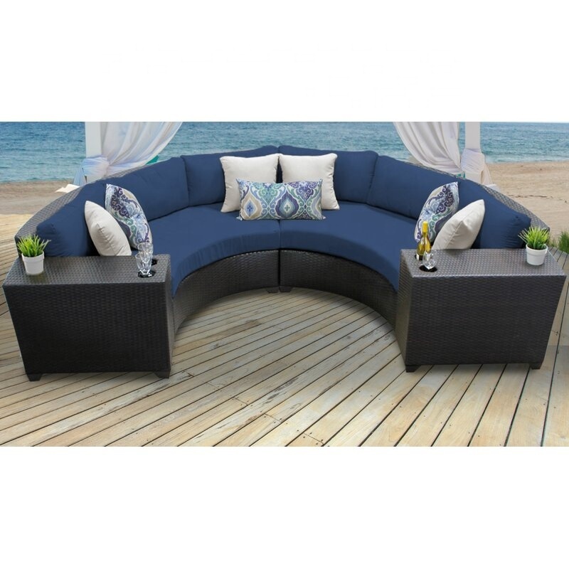 Leisure Outdoor furniture patio wicker garden sectional half round rattan outdoor sofa set