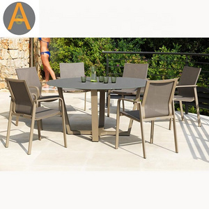 6 seater aluminum waterproof table and chair outdoor garden furniture dining sets