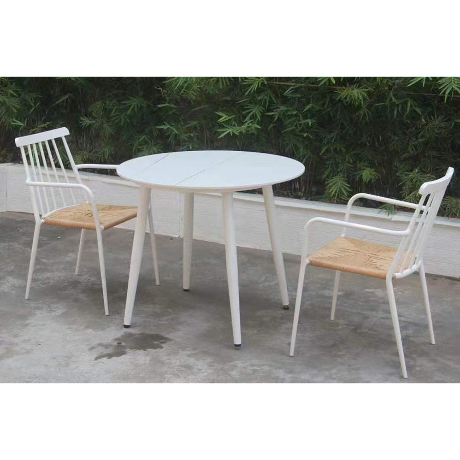 Modern outdoor patio furniture set 2 chairs and table small dining table set for garden