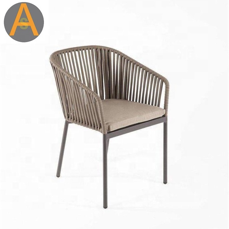 Modern design backyard furniture patio furniture wedding rope weaving aluminum outdoor rope chair