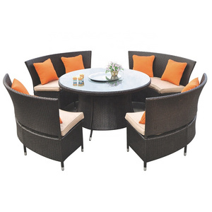 Factory price Outdoor circular round patio furniture set garden dining set rattan garden set