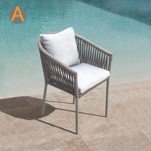 Modern design backyard furniture patio furniture wedding rope weaving aluminum outdoor rope chair