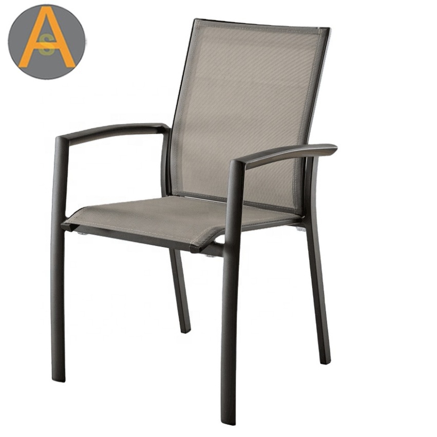 Stackable patio furniture sling aluminum dining chair terrace outdoor garden chair