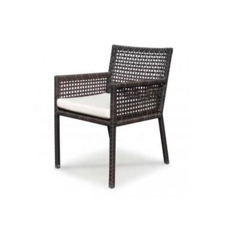 Fancy garden furniture modern black thick rattan woven wicker outdoor dining chair