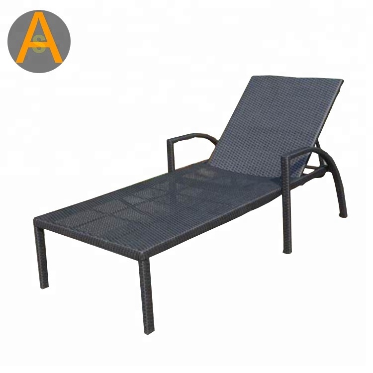 High Quality Aluminum Rattan Wicker Outdoor Beach Sunbed