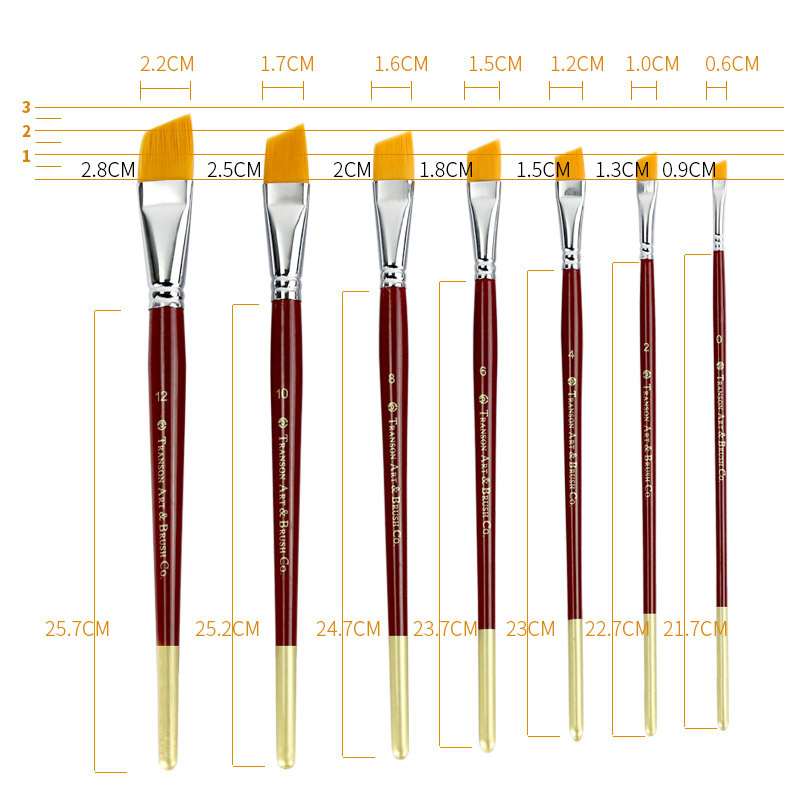 TR-840 Angle Watercolor Nylon Hair Art Brush Drawing Painting Brushes High Quality Brushes