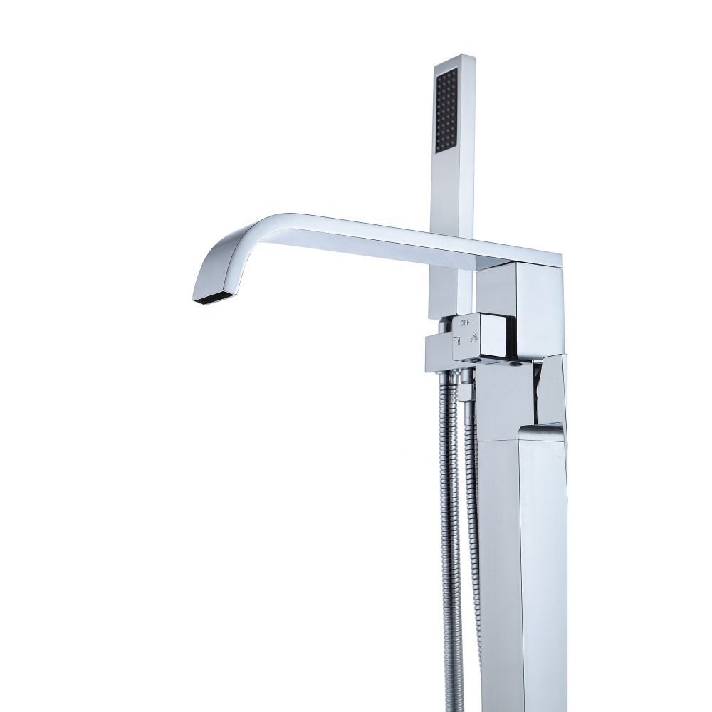 cUPC Luxury Floor Mounted Brass Bath Mixer Tap Freestanding Bathtub Faucet Chrome plating Free Standing Bath Tub Faucet