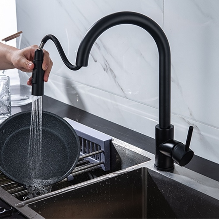 wholesale upc kitchen faucet stainless steel two lever kitchen faucet pull out kitchen sink faucets with base waterfall