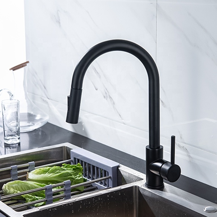 wholesale upc kitchen faucet stainless steel two lever kitchen faucet pull out kitchen sink faucets with base waterfall