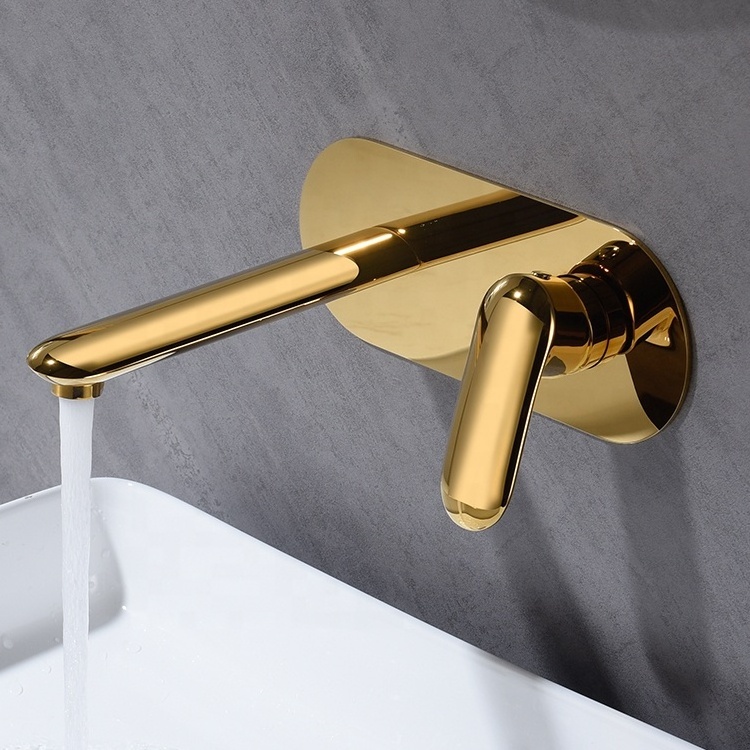 Factory Direct High Quality Chrome Plated Brass Wall Mounted Water Lavatory Bathroom Wash Basin Tap Taps Mixer Faucet