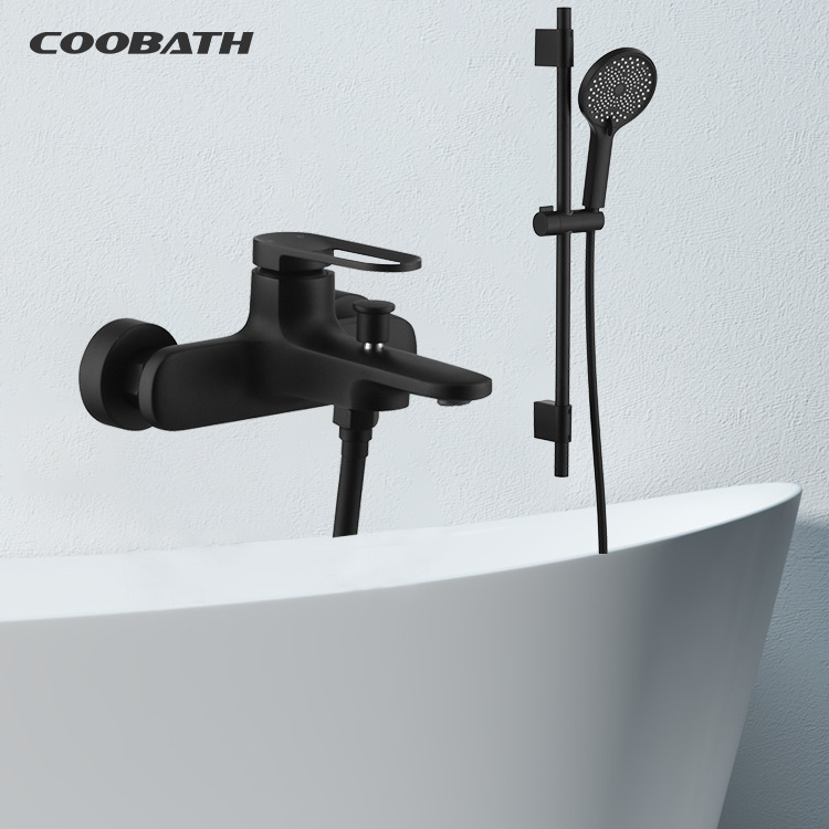 Popular Bathroom Bathtub Mixer Hot And Cold Faucet Wth Shelf Sliding Filter High Pressure Shower Mixer Set