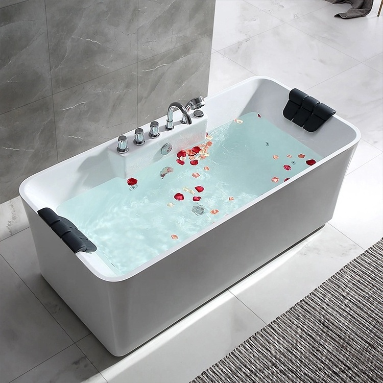 Luxury UPC Modern style Indoor solid surface acrylic freestanding bathtub soaking massage bath tub