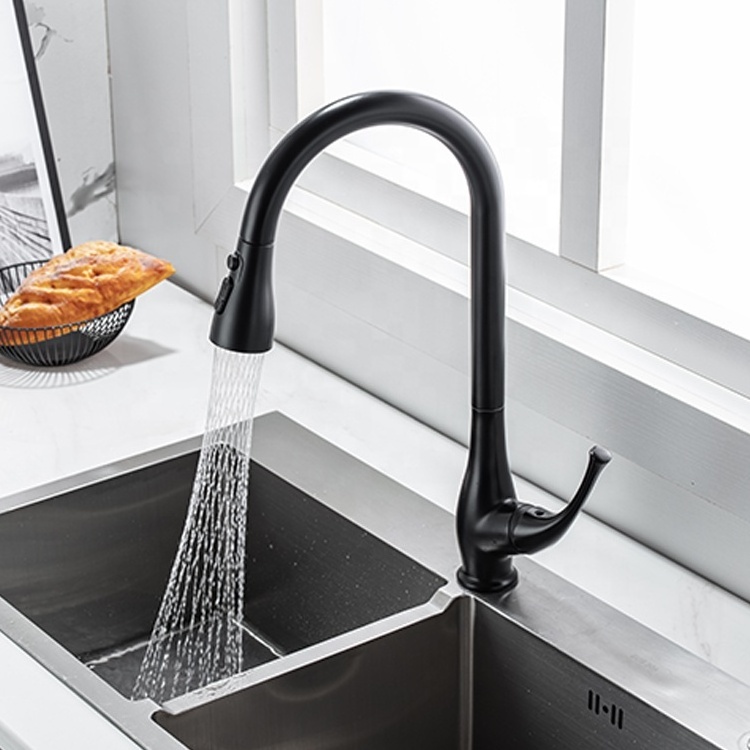 Commercial Pull Out Flexible Water Mixer 3 Way Pre Rinse Sink Taps Deck Mount Spring Kitchen Faucet