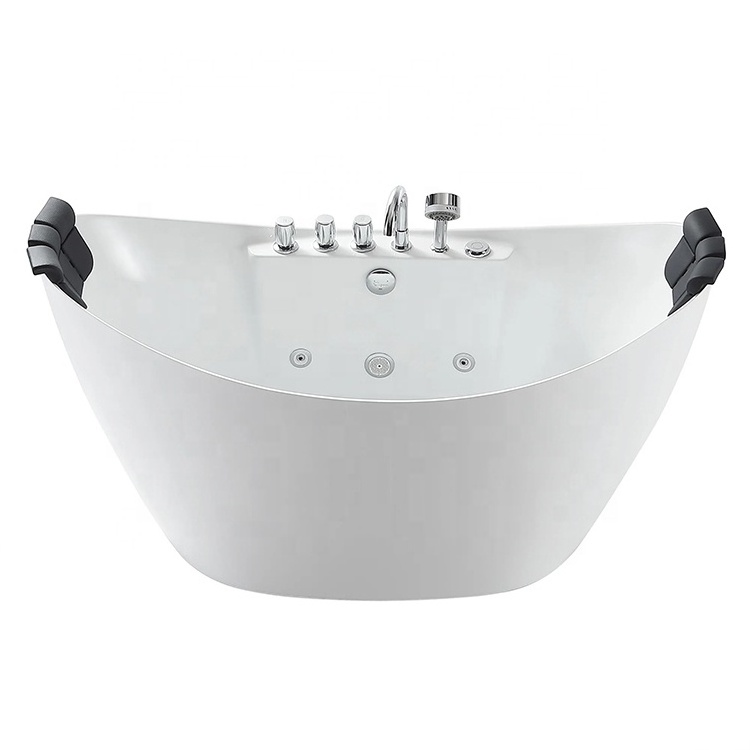 New design massage bath tub artificial stone soaking solid surface round 2 person bathtub