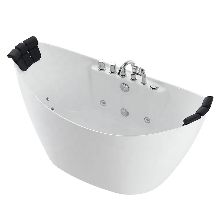 New design massage bath tub artificial stone soaking solid surface round 2 person bathtub