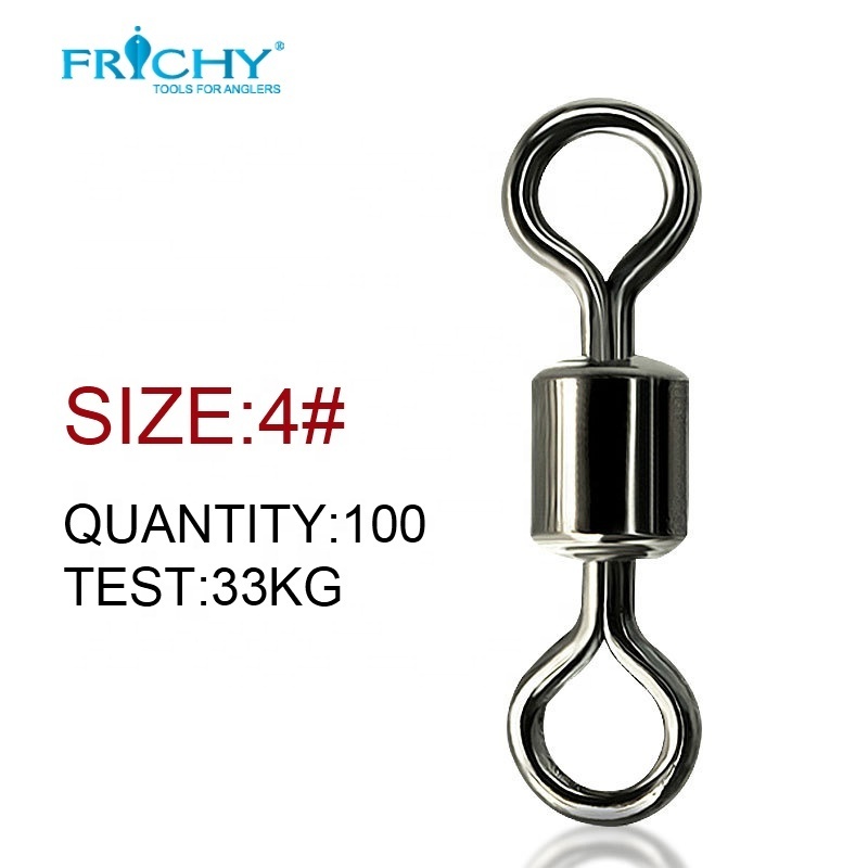 100pcs Bearing Swivel Fishing Connector Barrel Rolling Solid Rings For Fishhook Lure Link Tackle