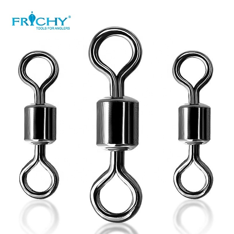 100pcs Bearing Swivel Fishing Connector Barrel Rolling Solid Rings For Fishhook Lure Link Tackle