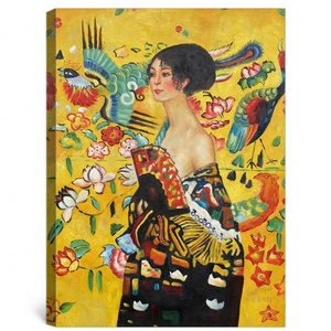 Lady With Fan Gustav Klimt Hand-painted Art Oil Painting