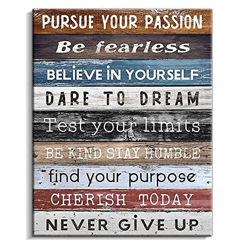 ArtUnion Inspirational Wall Art Framed Canvas Motivational Quotes wall decor for Home Bathroom Bedroom Office Classroom Gym