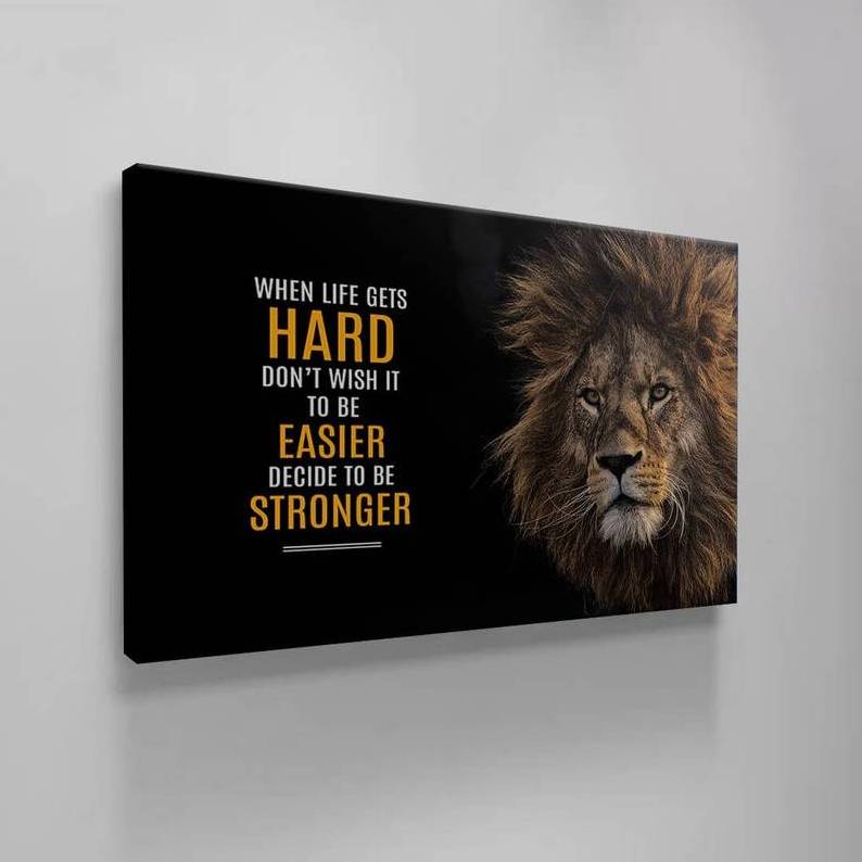 Lion Motivational Quote - acrylic glass and Metal wall art - luxury wall home decor for living room office bedroom