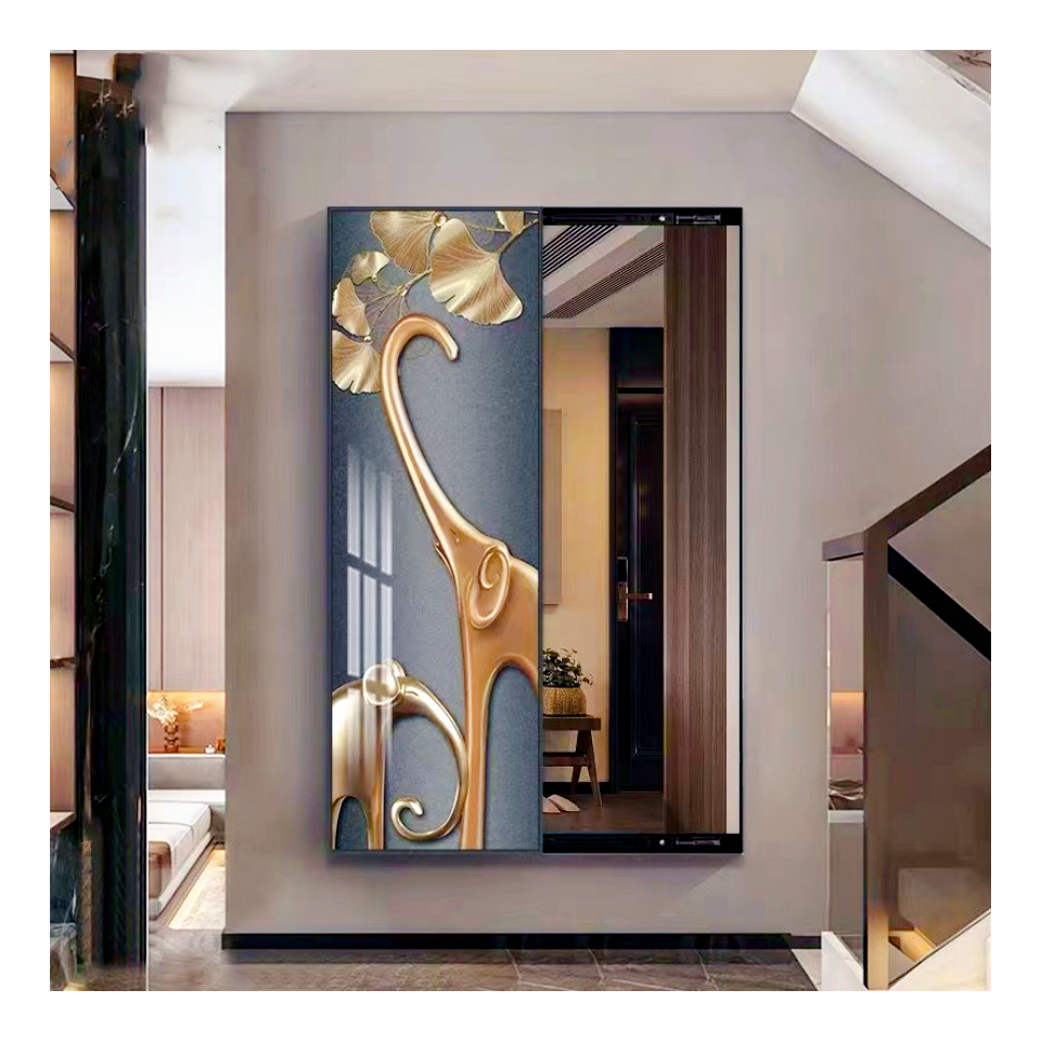 Modern Luxury animal decoration wall painting decoration living room porch crystal porcelain painting wall art glass mirror